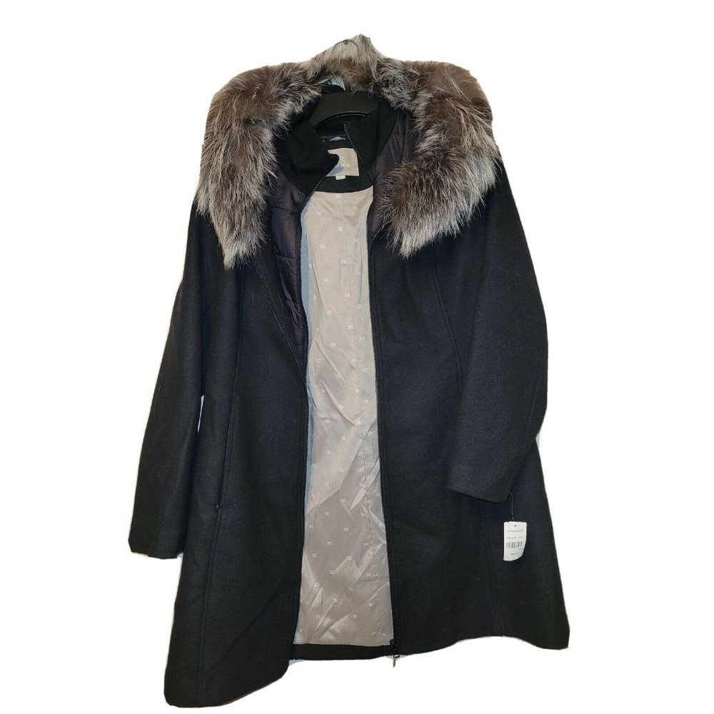 Soia & Kyo Hooded Fur-trim Women Coat Size XXL